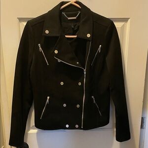 WhiteHouse Black Market MoTo Faux Suede Jacket
